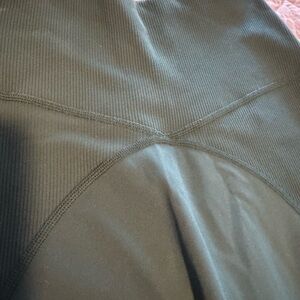 Offline by aerie Dark Green partially Ribbed leggings